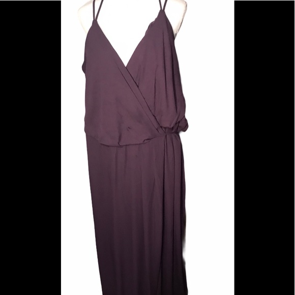 David’s Bridal long plum Georgette dress - Picture 2 of 9